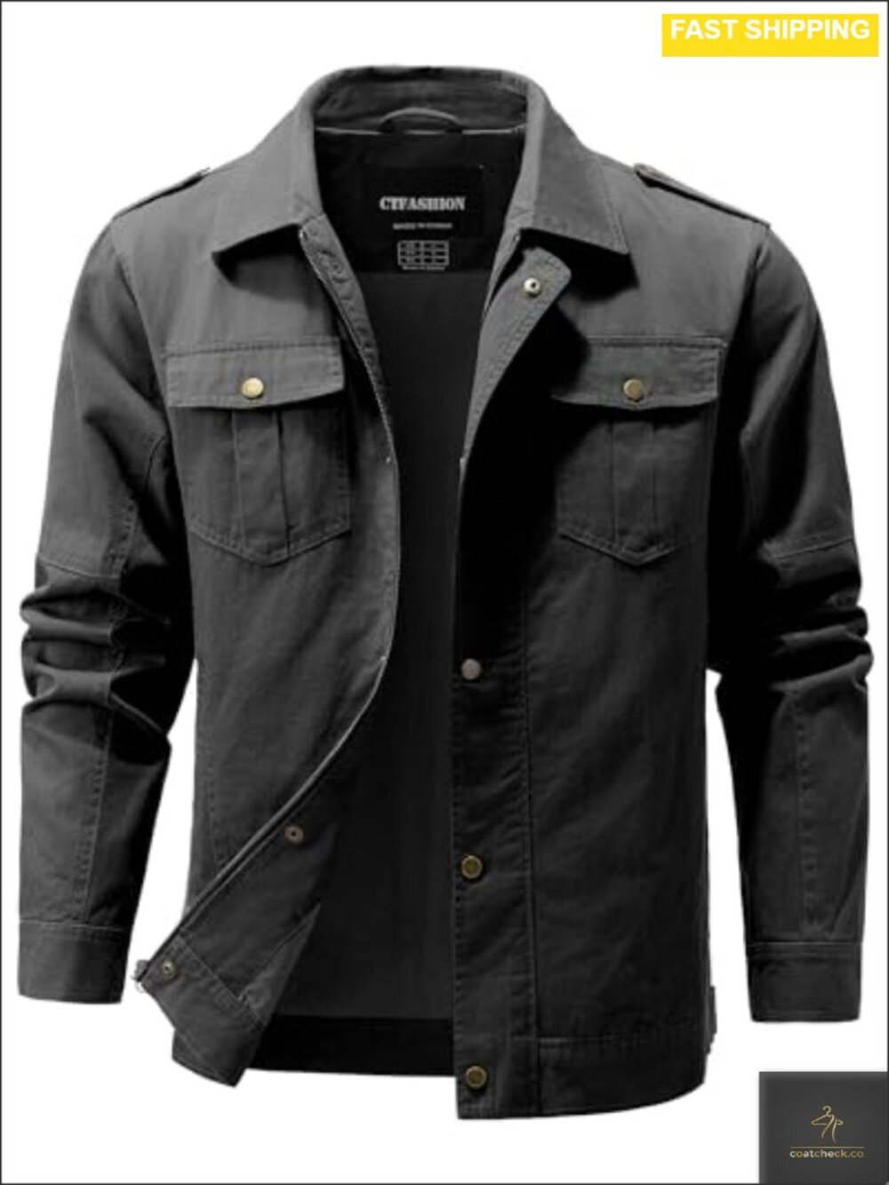 Men's Military Jacket Lightweight Cotton Canvas Field Work Bomber Casual